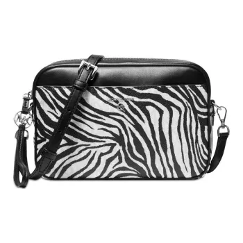 MICHAEL KORS Jet Set PVC Camera Bag, Crossbody Bag, Shoulder Bag Large Size Women's White & Black