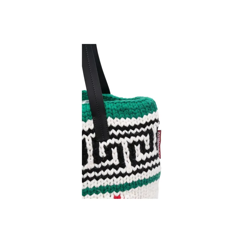 DSQUARED 2 Pattern Woven Shopper Tote Bag-6