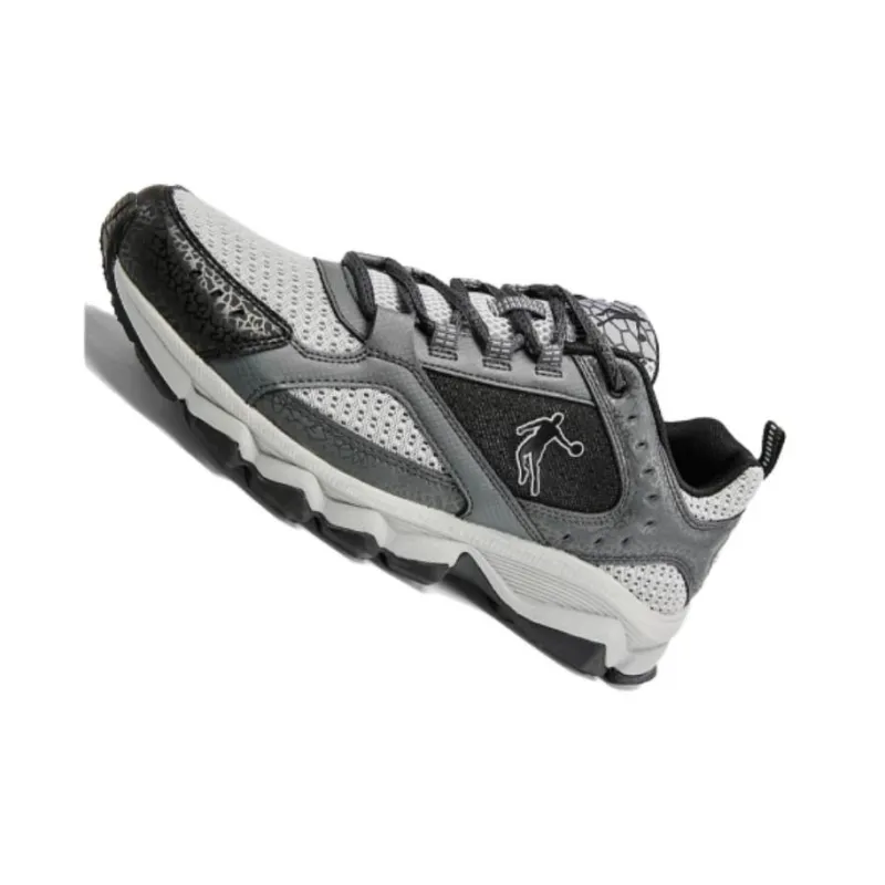 QIAODAN Cushioning, Wear Resistant Low Top Running Shoes Men's Black Light Gray-2