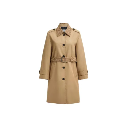 COACH SS25 Trench Coat Women's Khaki