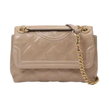 TORY BURCH Glazed Surface Leather Crossbody Bag Shoulder Bag Women's Almond