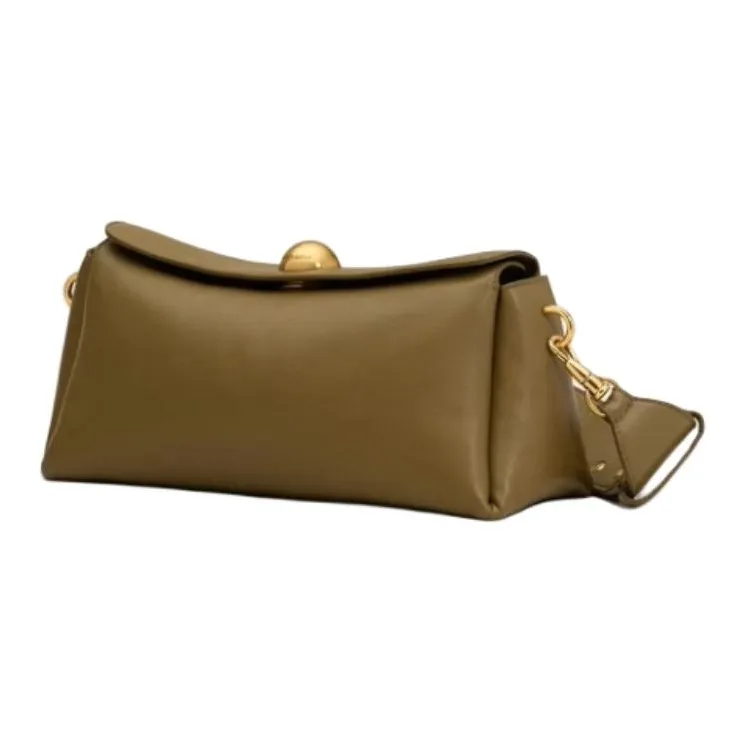 AMIPARIS Cow Leather Handbag Trumpets Unisex Olive Green-1