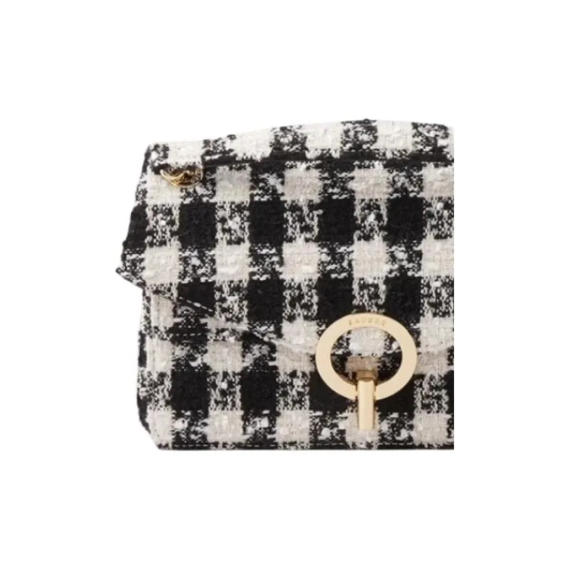 Sandro Fabric Shoulder Bag Medium Size Women's Black-4