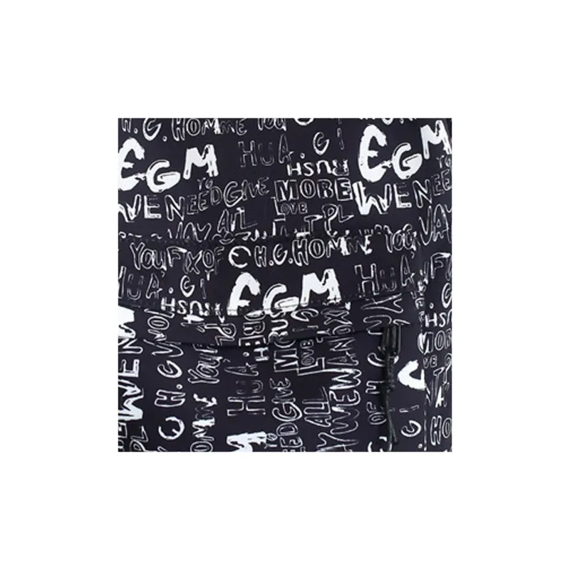 GEERDUN Nylon Carry Backpack Unisex Black Letter/White Letter/Gray Blended-1