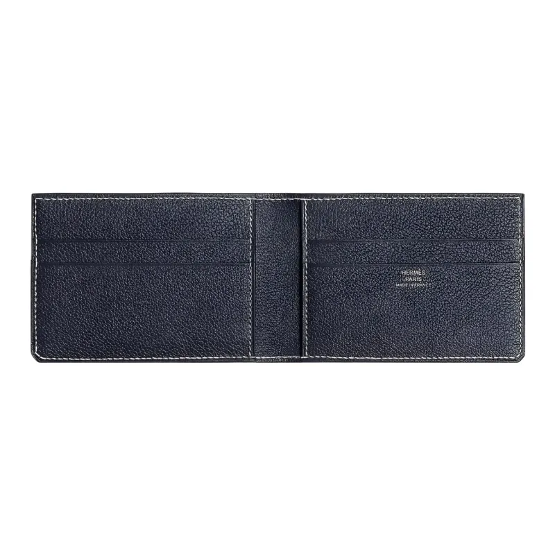 HERMES Evercolor Calfskin Card Holder Women's 2Z Bleu Nuit Midnight Blue-1