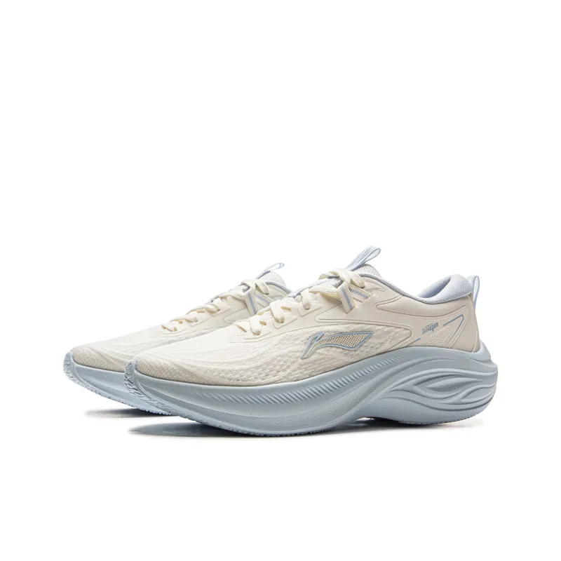 LiNing Breathable Lightweight And Wear-Resistant Low-Top Casual Sprint Running Shoes Women's White Blue-2