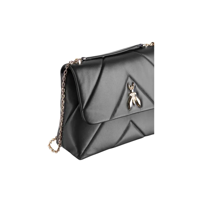 Patrizia Pepe Goatskin Shoulder Bag Women's Black-4