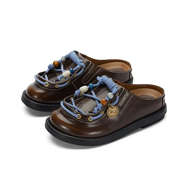 SUGARSU Abrasion Resistant Slip Resistant Closed Toe Slippers Women's Brown-2