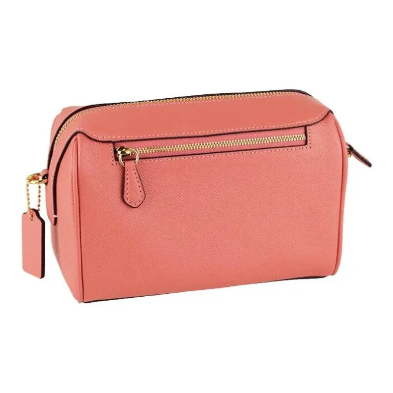 COACH Bennett Leather Boston Bucket Bag Shoulder Bag Crossbody Bag Small Size Women's Pink-3