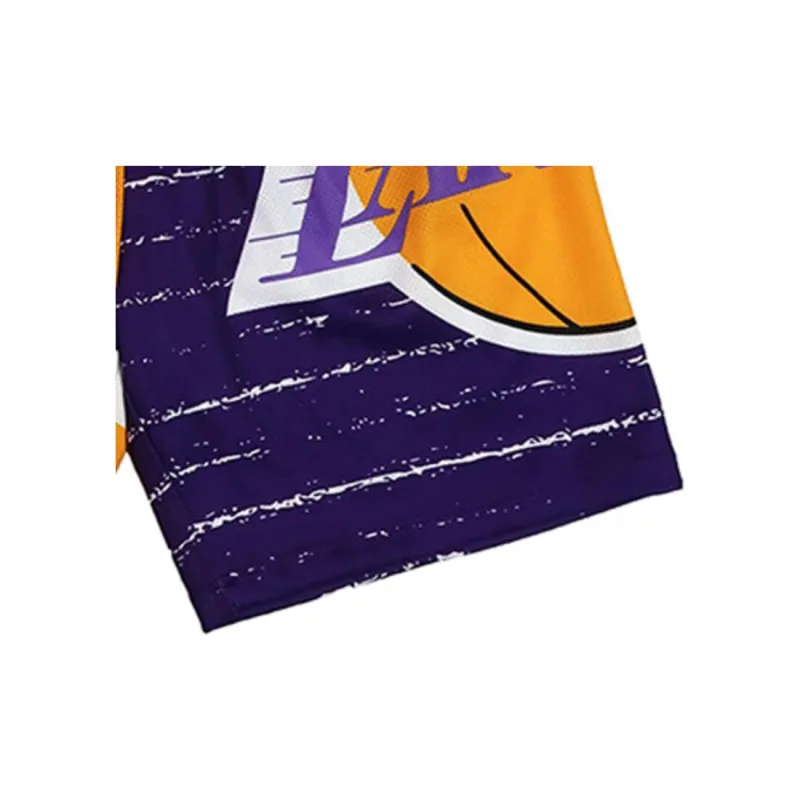 Mitchell & Ness Basketball Shorts Unisex Purple Gold Patchwork-2