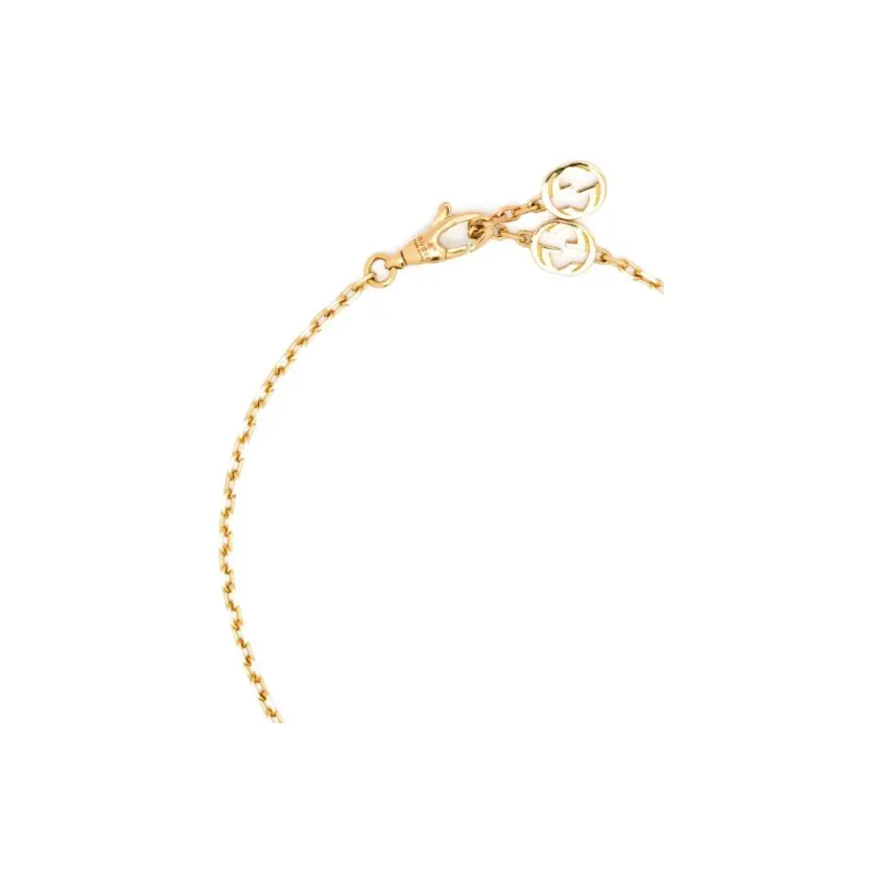 GUCCI 18kt Yellow Gold Interlocking G Onyx And Diamond Bracelet-1