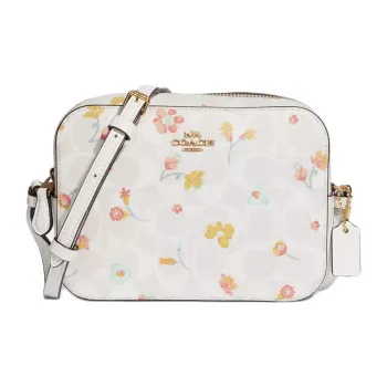 COACH Camera Leather Crossbody Bag Camera Bag Small Size Women's White
