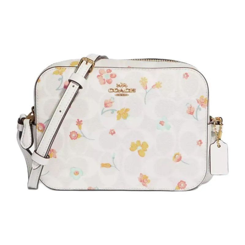 COACH Camera Leather Crossbody Bag, Camera Bag Trumpets Women's White-0
