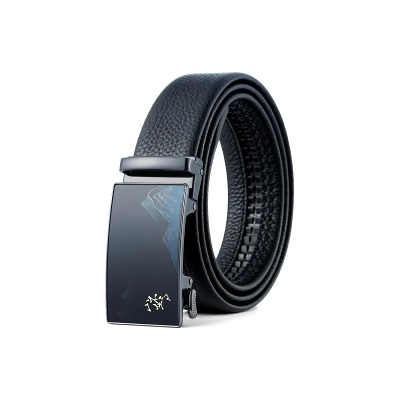 HLA Top Grain Cow Leather Belts Men's Width 3.5cm-0