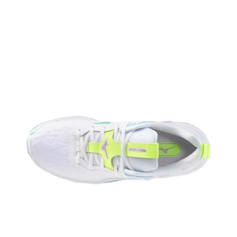 Mizuno Wave Stealth Slip-Resistant Soccer Shoes Unisex White Lime Gray-2