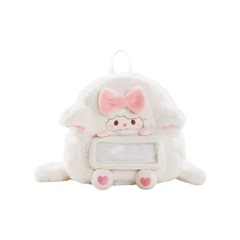 Holding Bamboo Polyester Backpack Regular Unisex White