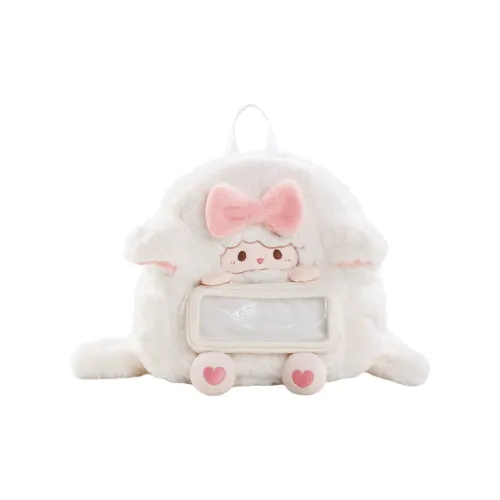 Holding Bamboo Polyester Backpack Regular Unisex White