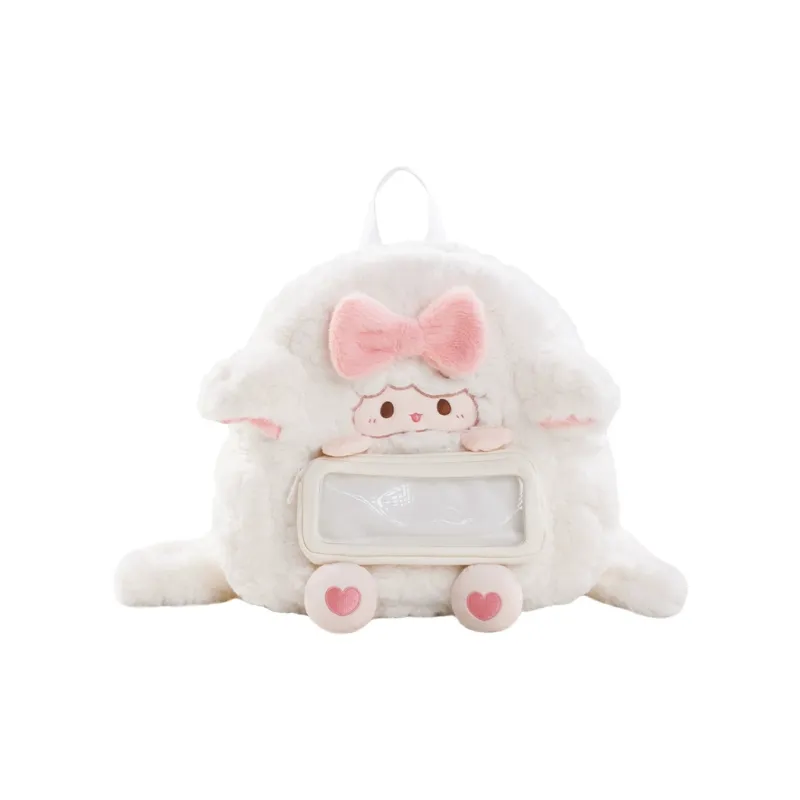 Holding Bamboo Polyester Backpack Regular Unisex White-0