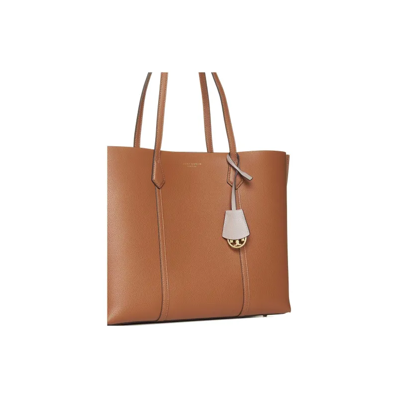 TORY BURCH Leather Tote Bag, Shopping Bag, Shoulder Bag, Handbag Women's Patent Wood Color-4