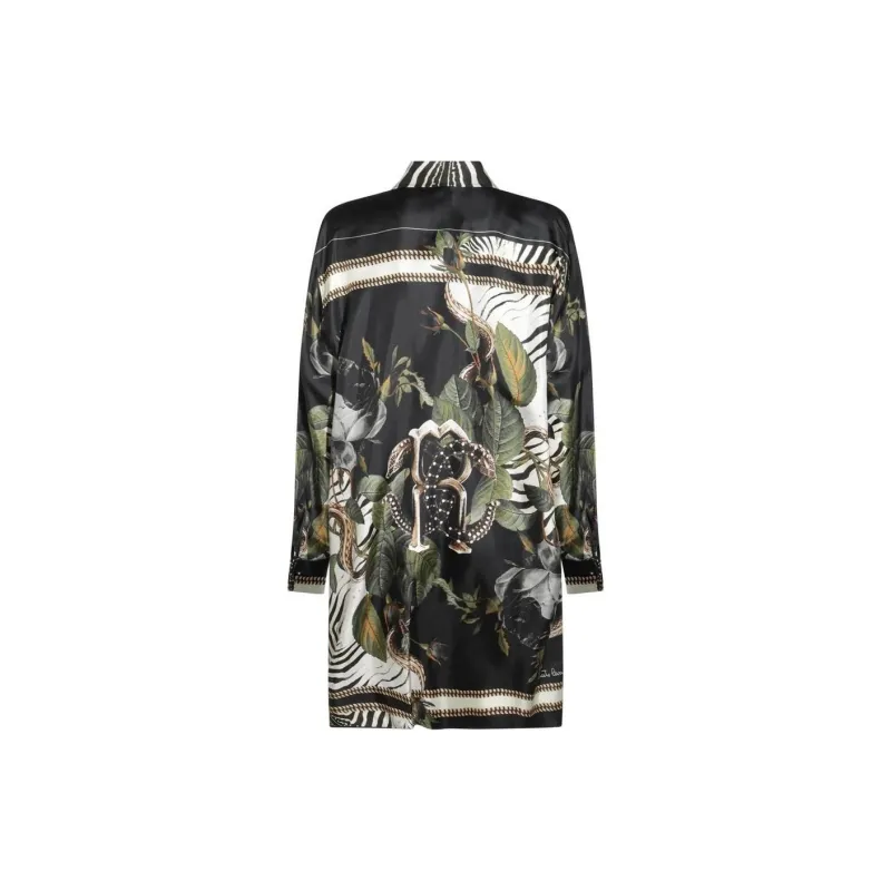 Roberto Cavalli Jewellery Foulard print Silk Shirt Dress-1