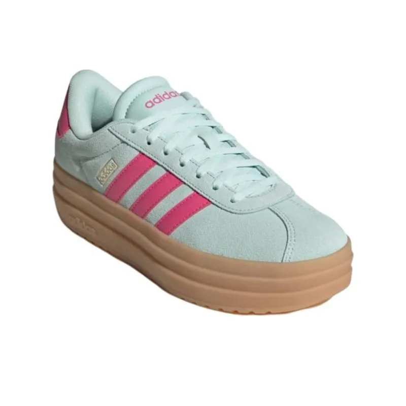 Adidas Vl Court Anti Slip Wear Resistant Low Top Skateboard Shoes Women's Cyan Pink-2