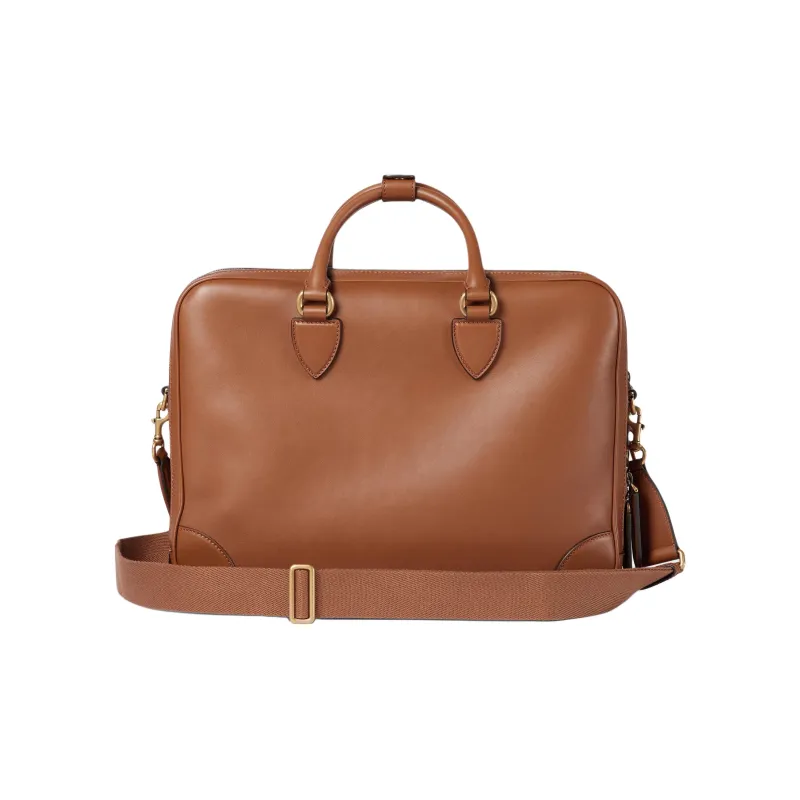 GUCCI GG Emblem Soft Leather Briefcase Men's Brown-3