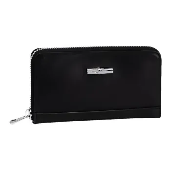 LONGCHAMP Cow Leather Wallet Regular Unisex Black