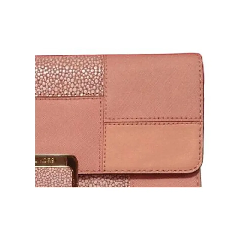 MICHAEL KORS Cynthia Leather Clutches Crossbody Bags Large Size Women's Pink-3