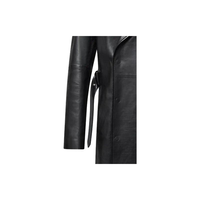 LOUIS VUITTON Leather Double Breasted Coat-3