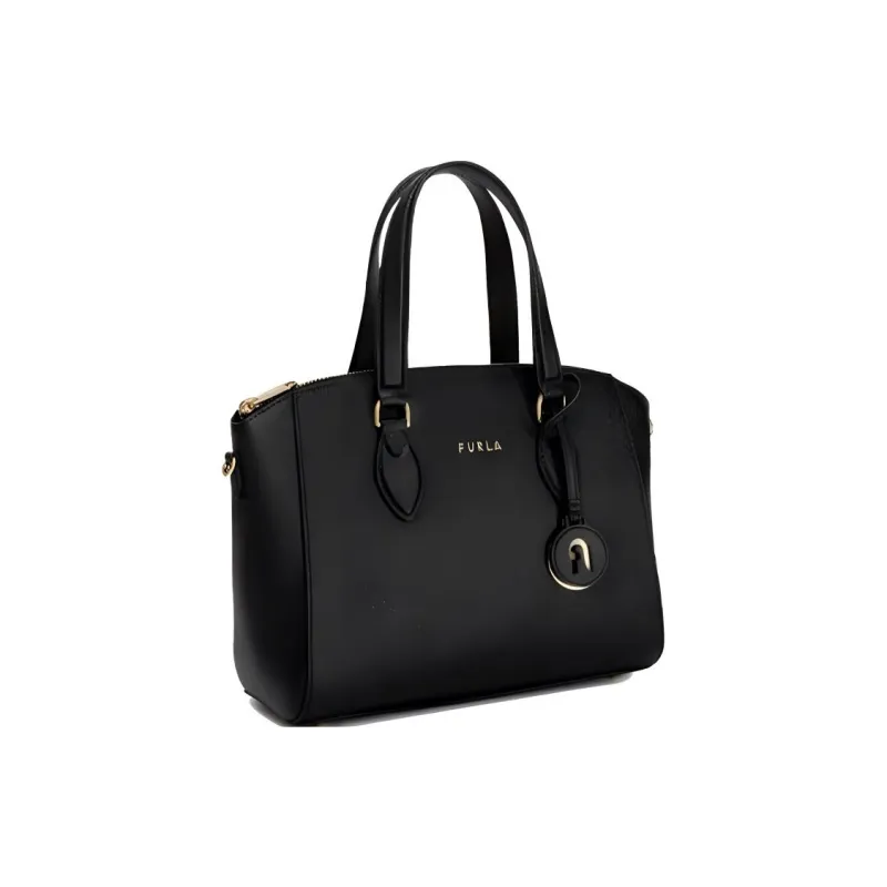 Furla Minerva Calfskin Handbag Shoulder Bag Crossbody Bag Small Size Women's Black-1