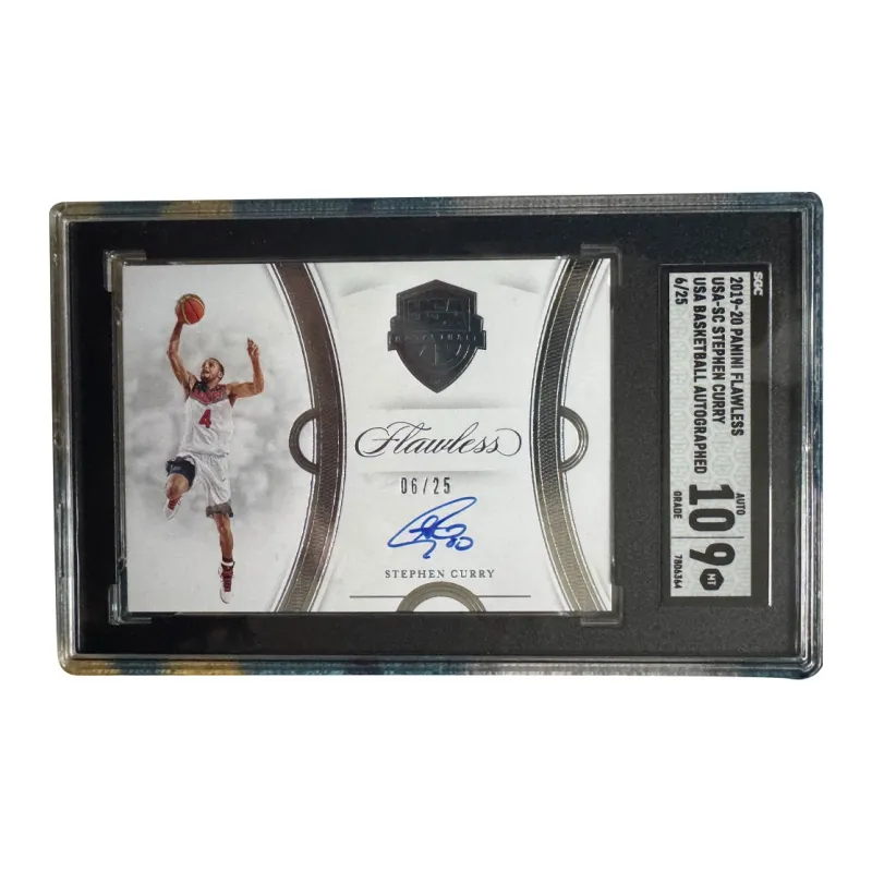PANINI 2019 20 Flawless Portable, Warriors, Stephen Curry, Signature 25, USA, SGC 9, Signature 10 Graded Cards 1 Pc-0