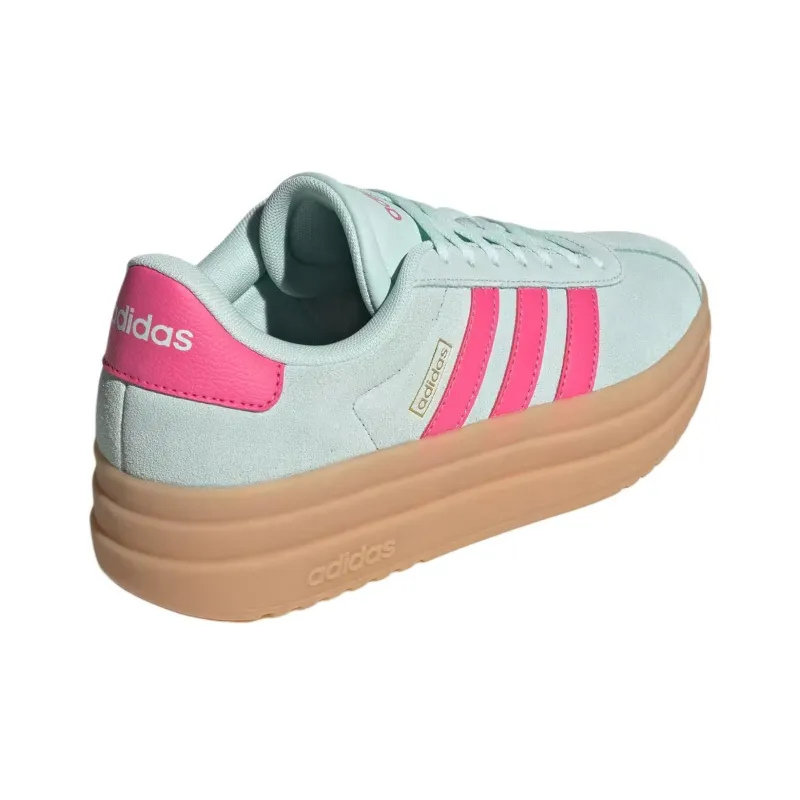 Adidas Vl Court Anti Slip Wear Resistant Low Top Skateboard Shoes Women's Cyan Pink-3