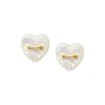 HEFANG Tableware 925 Sterling Silver Mother Of Pearl Button Stud Earrings Women's