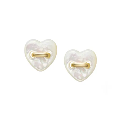 HEFANG Tableware 925 Sterling Silver Mother Of Pearl Button Stud Earrings Women's