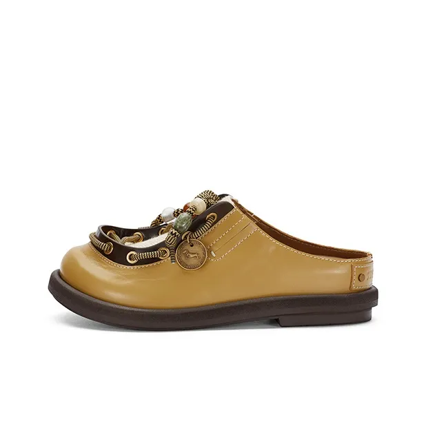 SUGARSU Abrasion Resistant Slip Resistant Closed Toe Slippers Women's Yellow-0