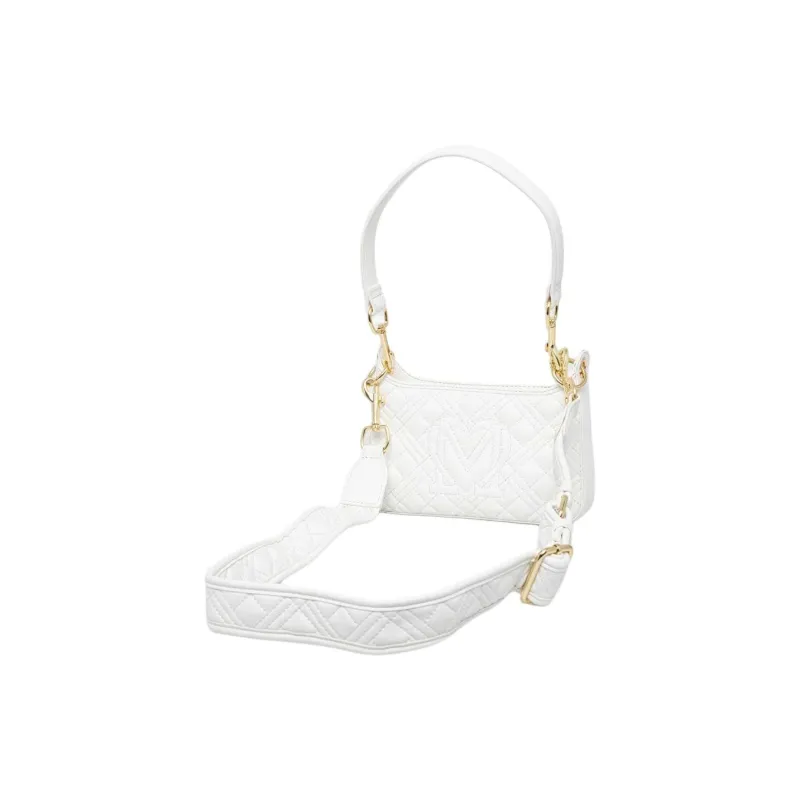 LOVE MOSCHINO Synthetic Leather Portable Crossbody Bag Shoulder Bag Mini Women's White-2