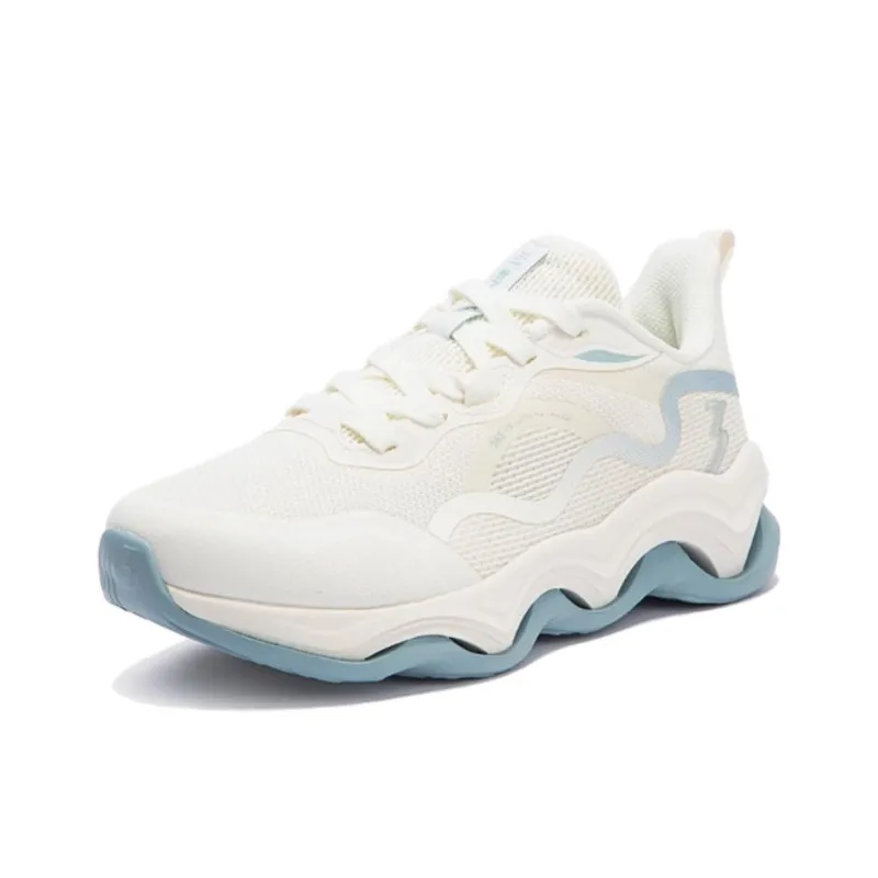 361° Cushioned Wear-Resistant Breathable Low-Top Running Shoes Women's White Blue-2