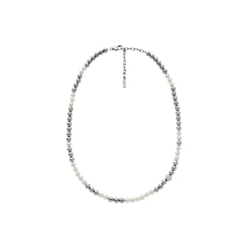 EMPORIO ARMANI Glass Pearl Necklaces Men's Two Tone