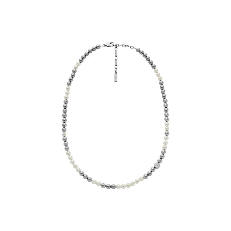 EMPORIO ARMANI Glass, Pearl Necklaces Men's Two Tone-0