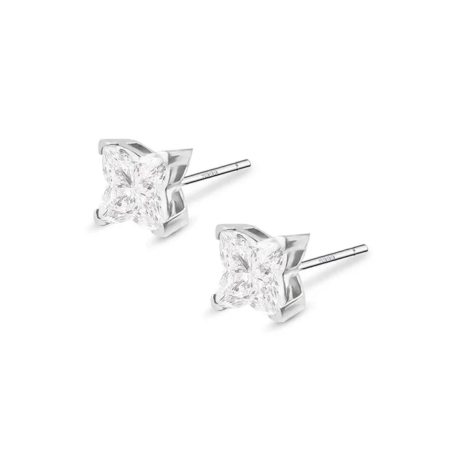 ETAHLOVE Sterling Silver Stud Earrings Unisex Boyfriend And Girlfriend Birthday Surprise Anniversary Commemoration-0