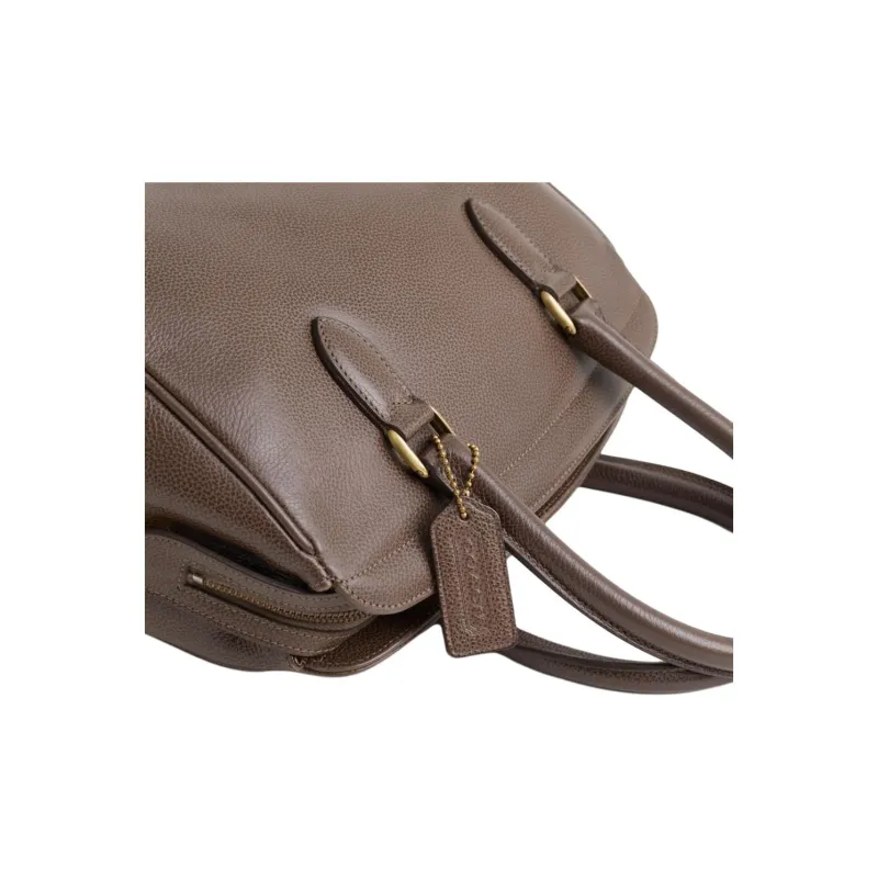 COACH VintageMadison Leather One Shoulder Handbags Large Size Women's Camel Brown-3