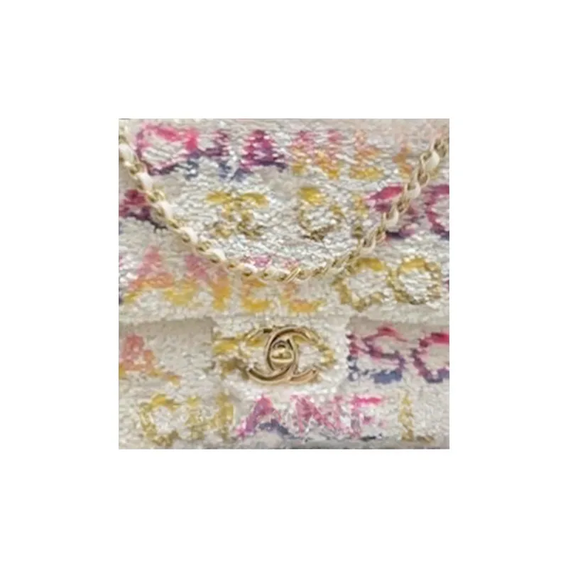 CHANEL Sequins Flap Bag, Shoulder Bag, Crossbody Bag Trumpets Women's White & Pink-1