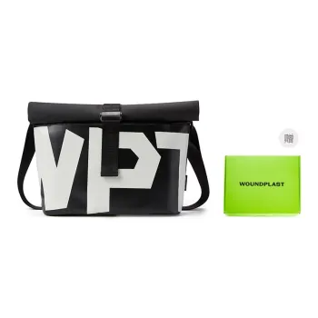 WPT PVC Messenger Bag Commute Shoulder Bag Crossbody Bag Large Size Unisex Black