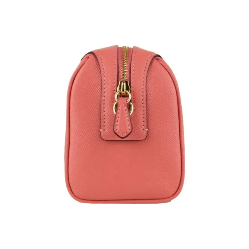 COACH Bennett Leather Boston Bucket Bag Shoulder Bag Crossbody Bag Small Size Women's Pink-2
