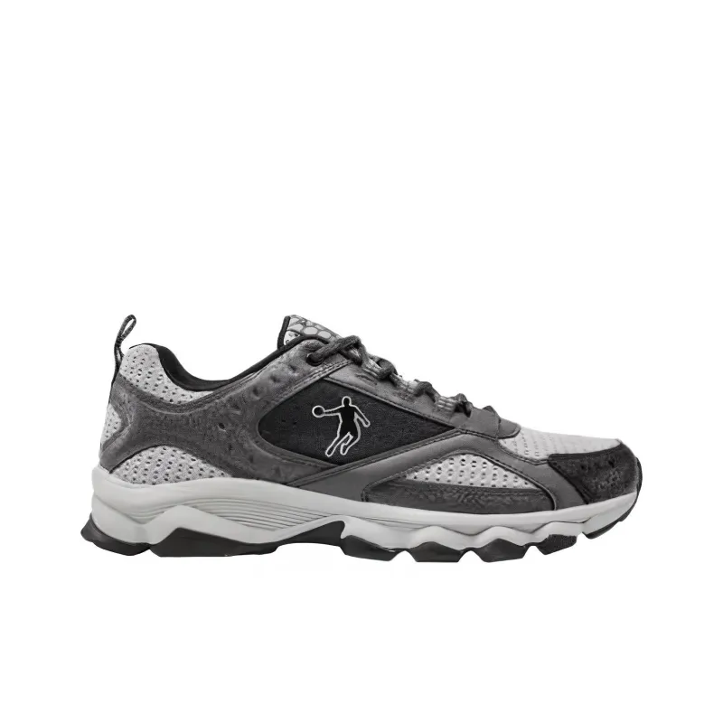 QIAODAN Cushioning, Wear Resistant Low Top Running Shoes Men's Black Light Gray-1