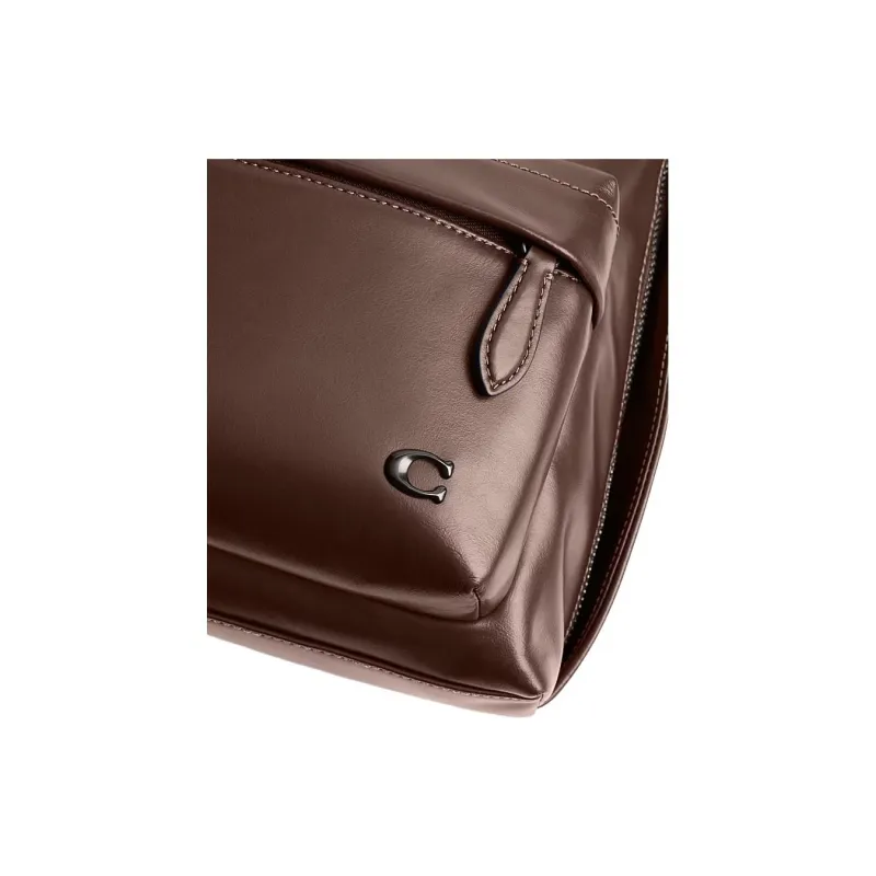 COACH Leather Backpack Trumpets Men's Brown-4