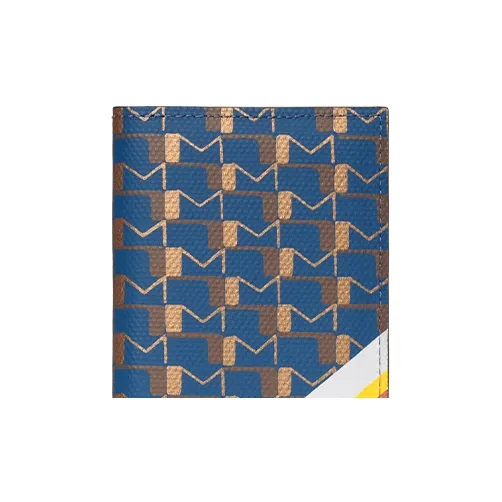 Moynat Canvas 1920 Canvas And Striped Velvet Print Card Holder Men's Blue/Orange/White-4