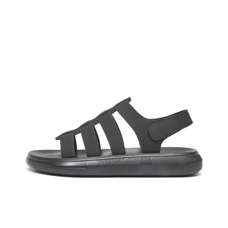 OULISASI Roman Sandals Men's Black-0