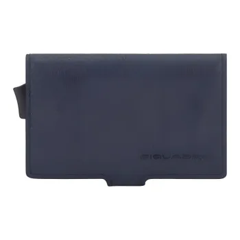 PIQUADRO Leather Card Holder Men's Blue