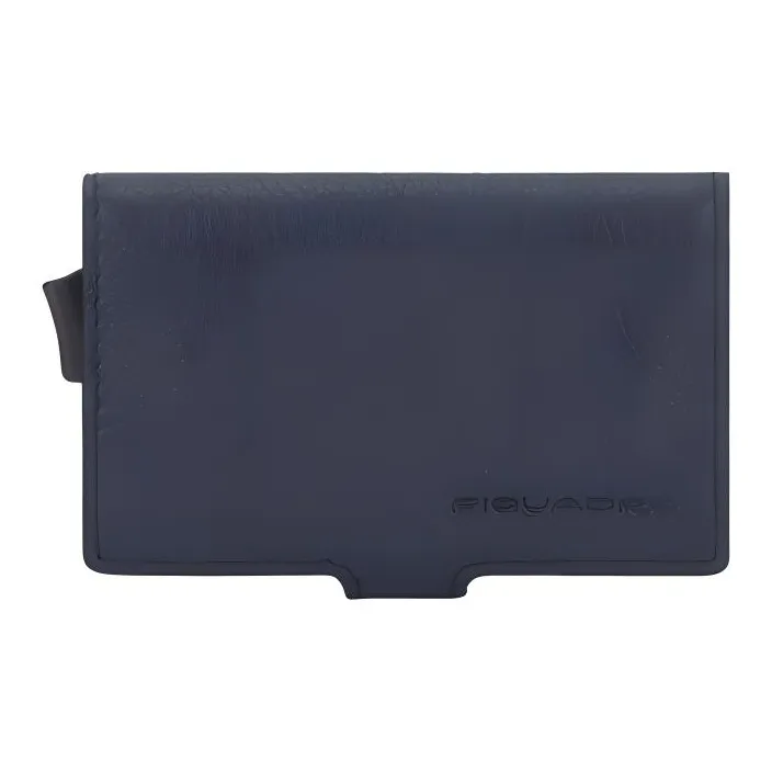PIQUADRO Leather Card Holder Men's Blue-0